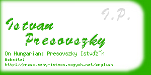 istvan presovszky business card